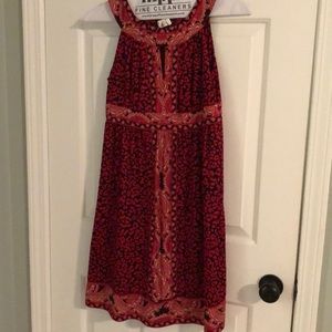 Red printed dress